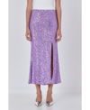 Endless Rose Women's Sequins Front Slit Midi Skirt In Purple