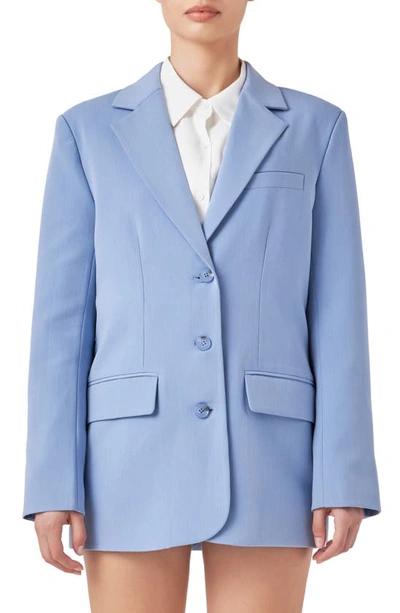 Endless Rose Women's 3 Button Suit Blazer In Clean Blue