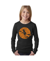 La Pop Art Women's Spooky Witch Word Art Long Sleeve T-shirt In Black