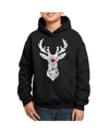 La Pop Art Men's Santa's Reindeer Word Art Hooded Sweatshirt In Black