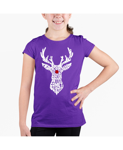La Pop Art Girl's Child Word Art T-shirt In Purple