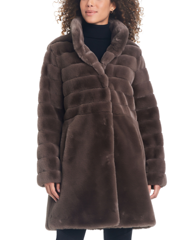 Jones New York Women's Plus Size Faux-fur Coat In Taupe