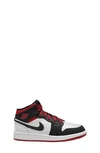 Nike Big Kids' Air Jordan Retro 1 Mid Casual Shoes In White/gym Red/black