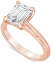 BADGLEY MISCHKA CERTIFIED LAB GROWN DIAMOND RADIANT-CUT SOLITAIRE ENGAGEMENT RING (3 CT. T.W.) IN 14K GOLD