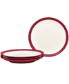 Noritake Colorwave Curve Set Of 4 Salad Plates, 8-1/2" In Raspberry