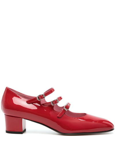 Carel Paris Double-strap Mid-heel Pumps In Red