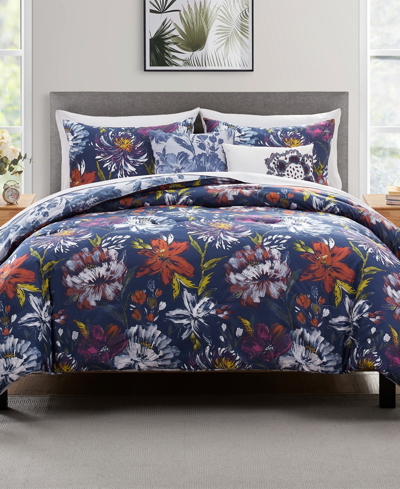 Vcny Home Danny Reversible Floral 5 Piece Quilt Set, King In Multi