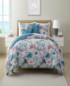 VCNY HOME IVORY COAST DISPERSE PRINT REVERSIBLE 3 PIECE QUILT SET, FULL/QUEEN