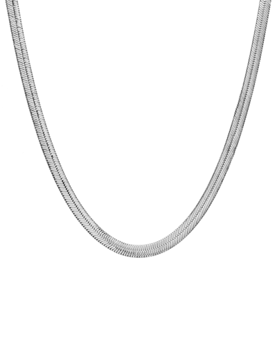 Blackjack Men's Wide Herringbone 20" Chain Necklace In Stainless Steel
