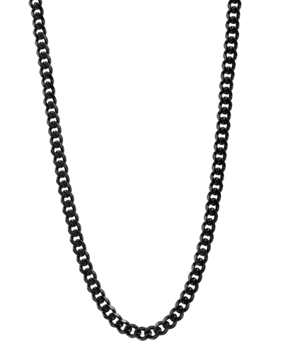 Blackjack Men's Curb Link 24" Chain Necklace In Black Ion-plated Stainless Steel