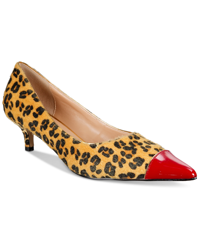 Things Ii Come Women's Jacey Luxurious Pointed-toe Kitten Heel Pumps In Cheetah