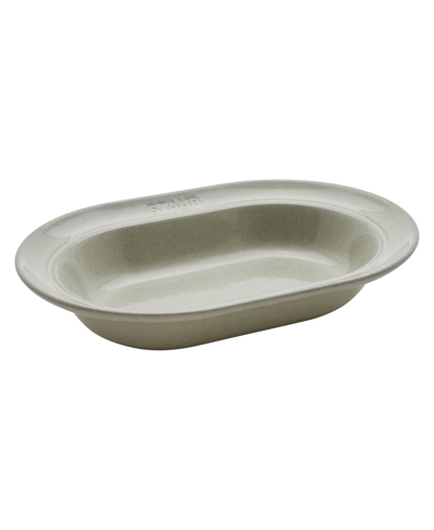 Staub Ceramic Dinnerware 10-inch Oval Stoneware Serving Dish In White Truffle