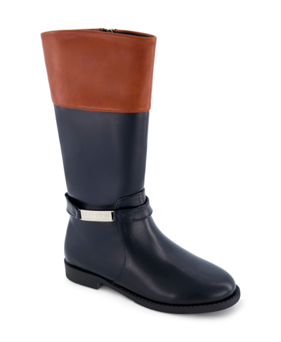 Kenneth Cole New York Kids' Little Girls Kelly Ankle Strap Rider Boots In Black