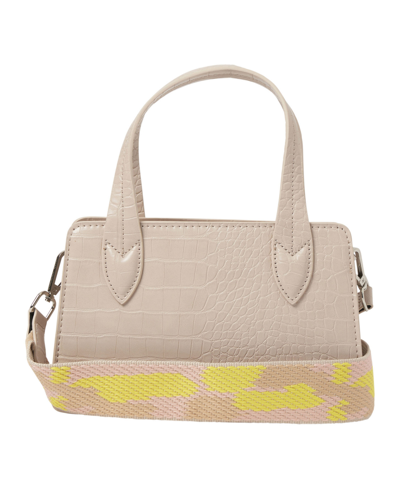 Urban Originals August Croc-effect Faux Leather Crossbody Bag In Cream