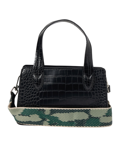 Urban Originals August Croc-effect Faux Leather Crossbody Bag In Black