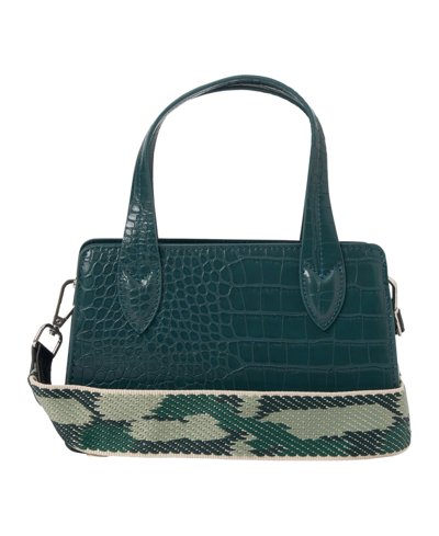 Urban Originals August Croc-effect Faux Leather Crossbody Bag In Green