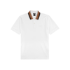 Hugo Boss Cotton-piqu Slim-fit Polo Shirt With Striped Collar In White
