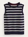 BODEN FIONA SWEATER VEST NAVY AND IVORY WOMEN BODEN