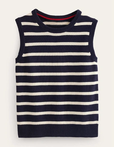 Boden Fiona Sweater Vest Navy And Ivory Women