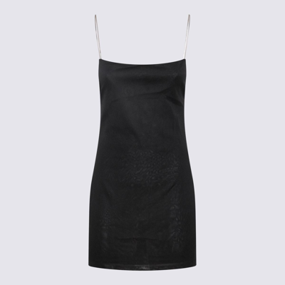 Gauge81 Hira Square-neck Recycled-fibre Jersey Mini Dress In Black