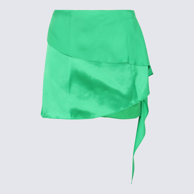 Gauge81 Green Silk Himeji Mini Skirt In Jungle