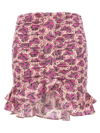 Isabel Marant Milendi Gathered Mini Skirt With Ruuffles In Fuchsia