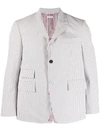 Thom Browne Blazer In Seersucker In Grey