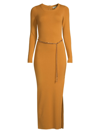 Michael Michael Kors Women's Merino-wool-blend Belted Midi-dress In Marigold