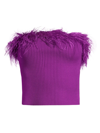 MILLY WOMEN'S RIB-KNIT FEATHER TUBE TOP