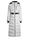 Moose Knuckles Logo-appliqué Belted Padded Coat In Nimbus Cloud