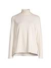 Majestic French Terry Turtleneck Top In Beige