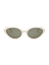 Celine Triomphe Thin Acetate Cat-eye Sunglasses In Ivory