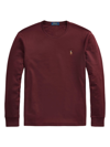 Polo Ralph Lauren Cotton Custom Slim Fit Long Sleeve Tee In Harvard Wine