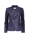 Michael Michael Kors Women's Stretch-cotton Double-breasted Blazer In Midnight Blue