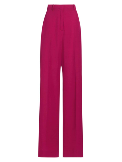 Nina Ricci Wool Gabardine High-rise Wide-leg Pants In Pink