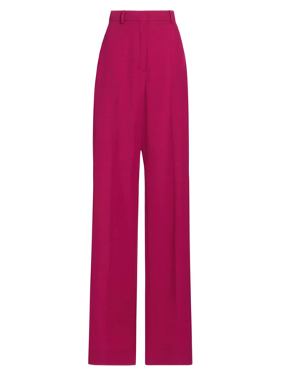 Nina Ricci Wool Gabardine High-rise Wide-leg Pants In Fuchsia