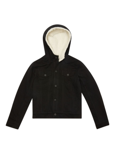 Joe's Jeans Little Boy's & Boy's Sherpa Hooded Trucker Jacket In Black