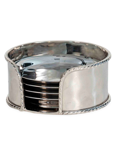 Juliska Graham Stainless Steel Coasters In Silver Met