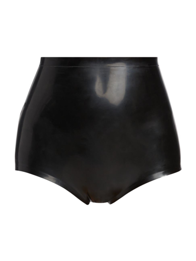 Maison Margiela High Waist Latex  Briefs In Black