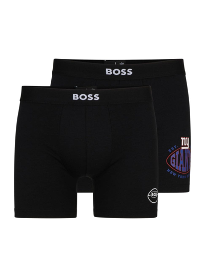 Hugo Boss Boss X Nfl Two-pack Of Boxer Briefs With Collaborative Branding In Giants