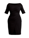 Tadashi Shoji Women's Ruched Crepe Bodycon Dress In Black