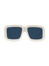 Loewe Men's 56mm Oversized Square Sunglasses In Shiny Beige Blue
