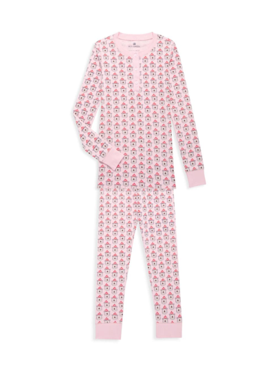 Ro's Garden Little Girl's & Girl's Cameron Bear Print Pajama Set In Light Pink