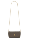 Saint Laurent Women's Gaby Chain Phone Holder In Quilted Lambskin In Light Musk