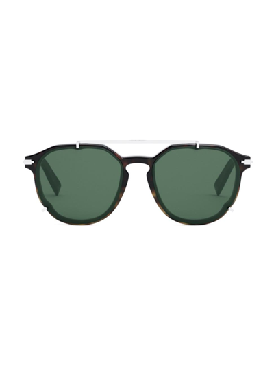 Dior Blacksuit Ri Havana Round Sunglasses In Green