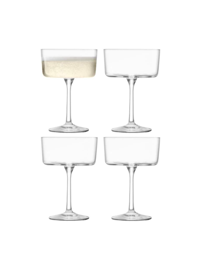 Lsa Gio 4-piece Champagne/cocktail Glass Set In Clear