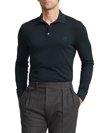 Ralph Lauren Purple Label Men's Wool Long-sleeve Polo Shirt In Racing Green