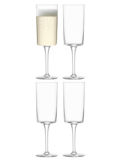 Lsa Gio 4-piece Champagne Flute Set In Clear