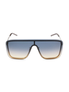 Saint Laurent 99mm Shield Sunglasses In Silver