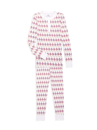Ro's Garden Little Kid's Cameron Duck Print Pajama Set In Magenta